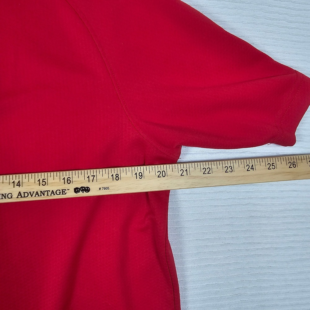 Slazenger Golf Mens Red Polo Shirt Large Short Sleeve Performance Textured Top‎ - Picture 3 of 5